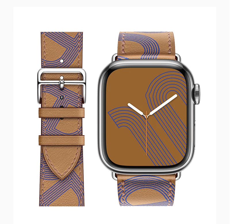 Genuine Leather Bracelet Strap For Apple Watch Band 45mm 49mm 41mm 44mm 42mm 40mm band iWatch Ultra/2 10 42/46mm 9 8 7 6 5 4 SE